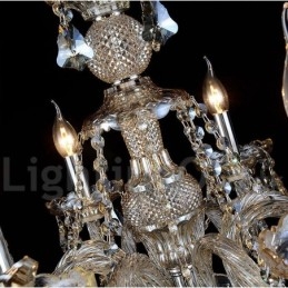 12 Lights Retro Cognac Color K9 Crystal Modern csillár