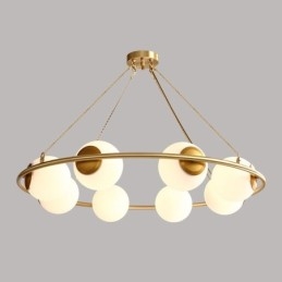Pure Brass Bean stílusú rusztikus Lodge kerek csillár fehér árnyalatokkal