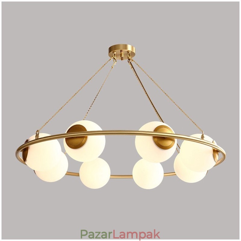 Pure Brass Bean stílusú rusztikus Lodge kerek csillár fehér árnyalatokkal