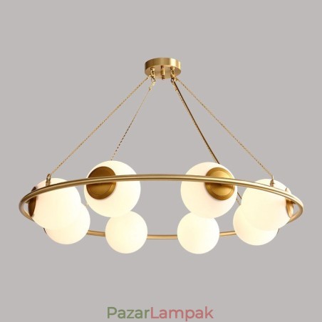 Pure Brass Bean stílusú rusztikus Lodge kerek csillár fehér árnyalatokkal Pure Brass Bean stílusú rusztikus Lodge kerek csillár fehér árnyalatokkal