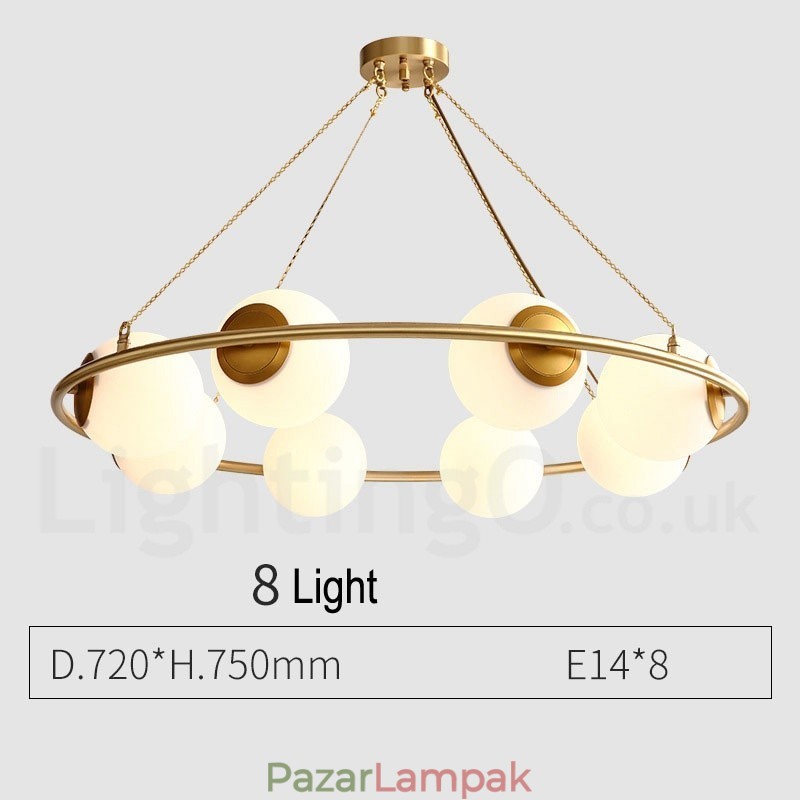 Pure Brass Bean stílusú rusztikus Lodge kerek csillár fehér árnyalatokkal