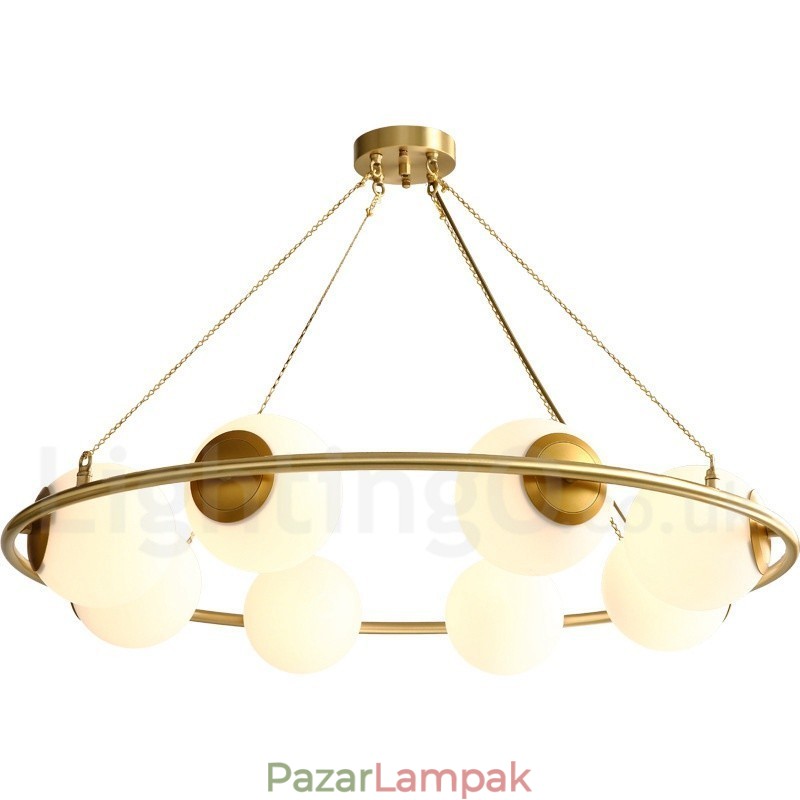 Pure Brass Bean stílusú rusztikus Lodge kerek csillár fehér árnyalatokkal