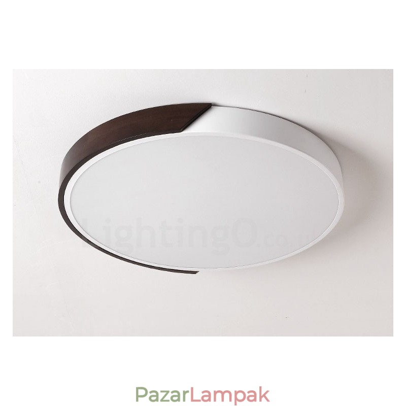 Retro dió színű fa ultravékony kerek, szabályozható, süllyesztett mennyezeti lámpák akril ernyővel fali lámpaként is használhatók