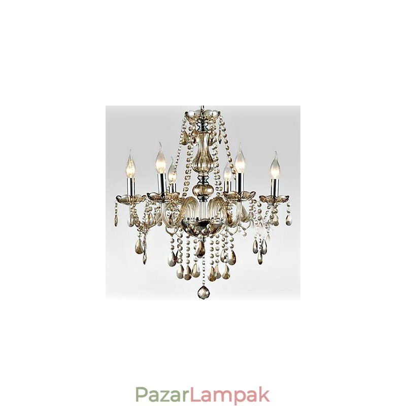 6 fény A palota stílusa Üvegcsillár gyertyával