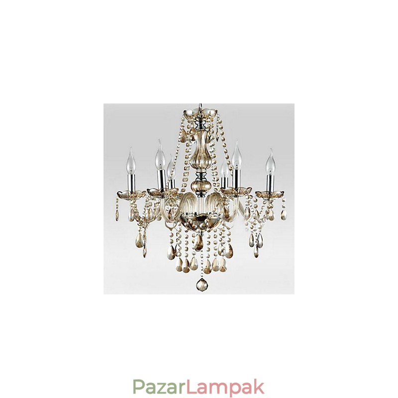 6 fény A palota stílusa Üvegcsillár gyertyával