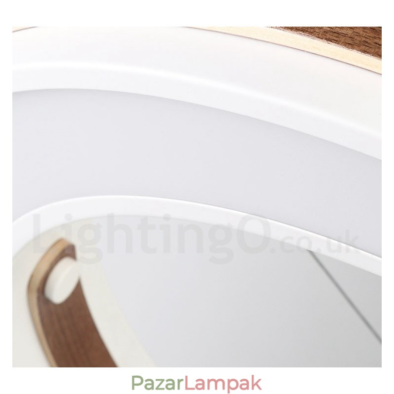 Multi Wood Colors Ring Modern, modern függőlámpa akril árnyalattal