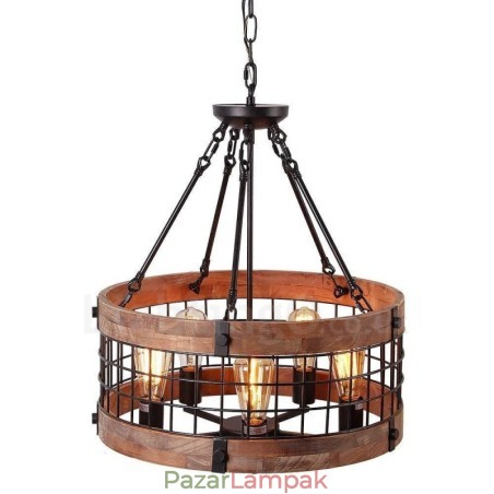 5 Light Drum Vintage fa csillár Ipari Wind Loft Fa Lineáris Függesztett világítás 5 Light Drum Vintage fa csillár Ipari Wind Loft Fa Lineáris Függesztett világítás