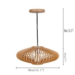 1 Light Lantern Vintage fából készült csillár ipari széltetős fa Lineáris függő világítás