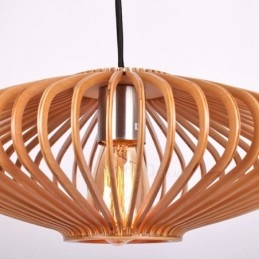 1 Light Lantern Vintage fából készült csillár ipari széltetős fa Lineáris függő világítás