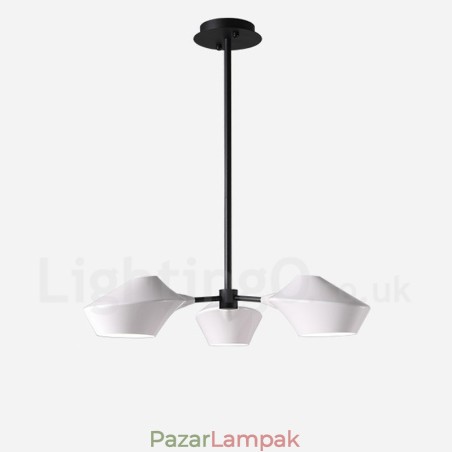 Lineáris retro csillár 3 fény akril árnyalatokkal kültéri garázsban Lineáris retro csillár 3 fény akril árnyalatokkal kültéri garázsban