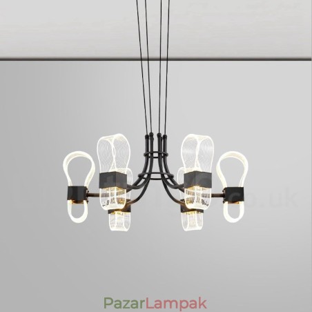 6 könnyű nordic Post Modern Design csillár akril árnyalatokkal 6 könnyű nordic Post Modern Design csillár akril árnyalatokkal