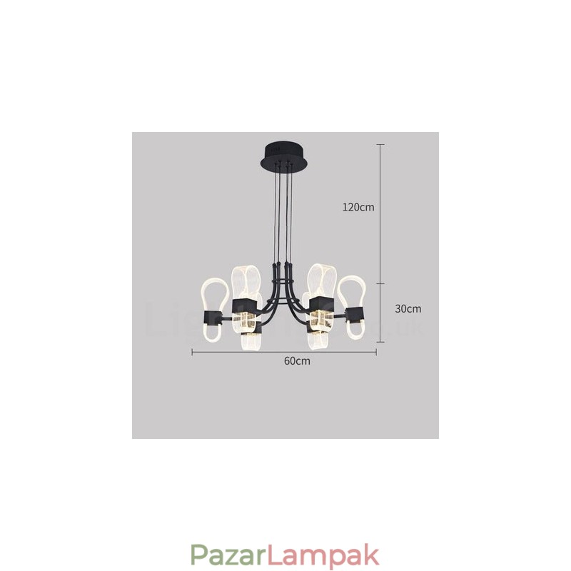 6 könnyű nordic Post Modern Design csillár akril árnyalatokkal