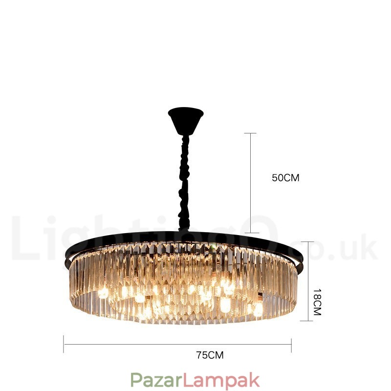 Posztmodern luxus, kerek K9 kristályfüggő csillár lámpák kiállítóterem
