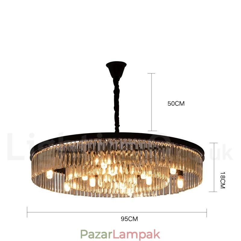 Posztmodern luxus, kerek K9 kristályfüggő csillár lámpák kiállítóterem