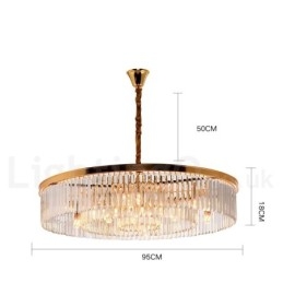 Posztmodern luxus, kerek K9 kristályfüggő csillár lámpák kiállítóterem
