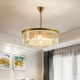 Posztmodern luxus, kerek K9 kristályfüggő csillár lámpák kiállítóterem