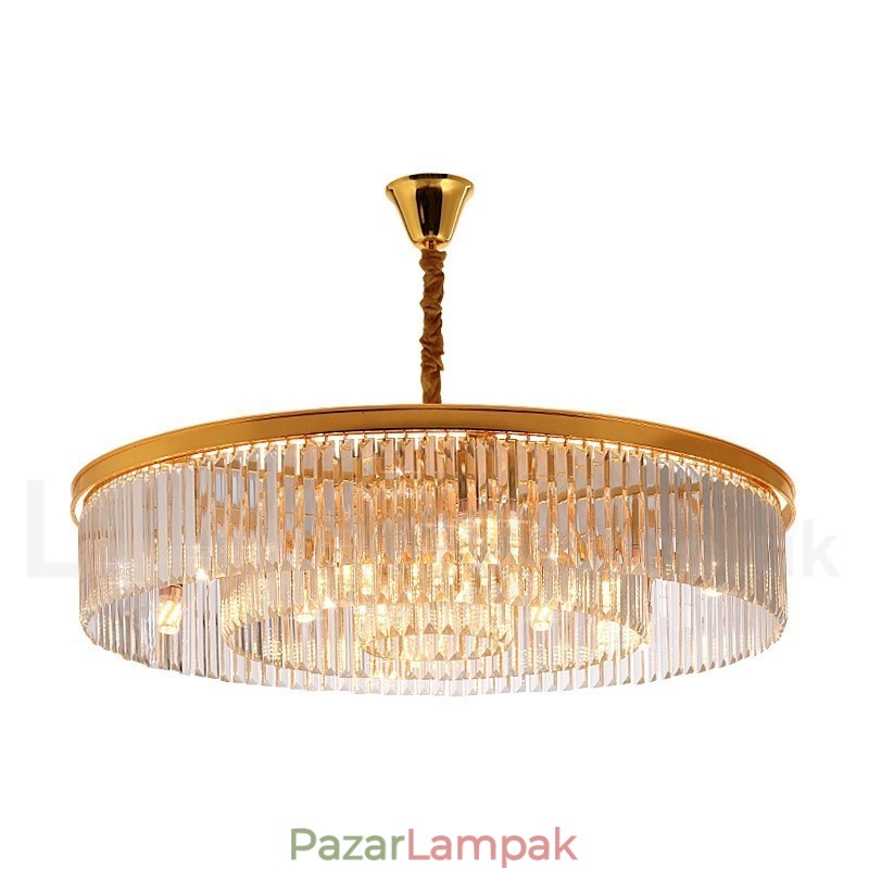 Posztmodern luxus, kerek K9 kristályfüggő csillár lámpák kiállítóterem