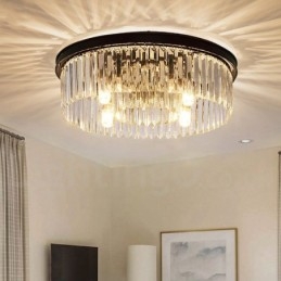 Posztmodern luxus, kerek K9 kristály süllyesztett mennyezeti lámpa kiállítóterem