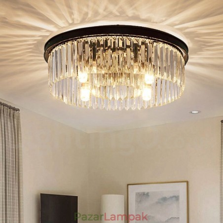 Posztmodern luxus, kerek K9 kristály süllyesztett mennyezeti lámpa kiállítóterem Posztmodern luxus, kerek K9 kristály süllyesztett mennyezeti lámpa kiállítóterem