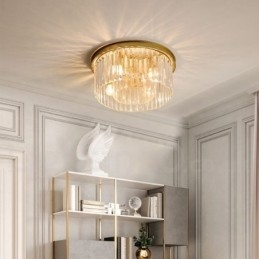 Posztmodern luxus, kerek K9 kristály süllyesztett mennyezeti lámpa kiállítóterem