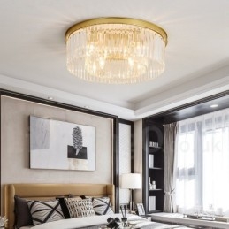 Posztmodern luxus, kerek K9 kristály süllyesztett mennyezeti lámpa kiállítóterem