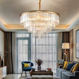 Posztmodern luxus, kerek K9 kristályfüggő csillár lámpák kiállítóterem