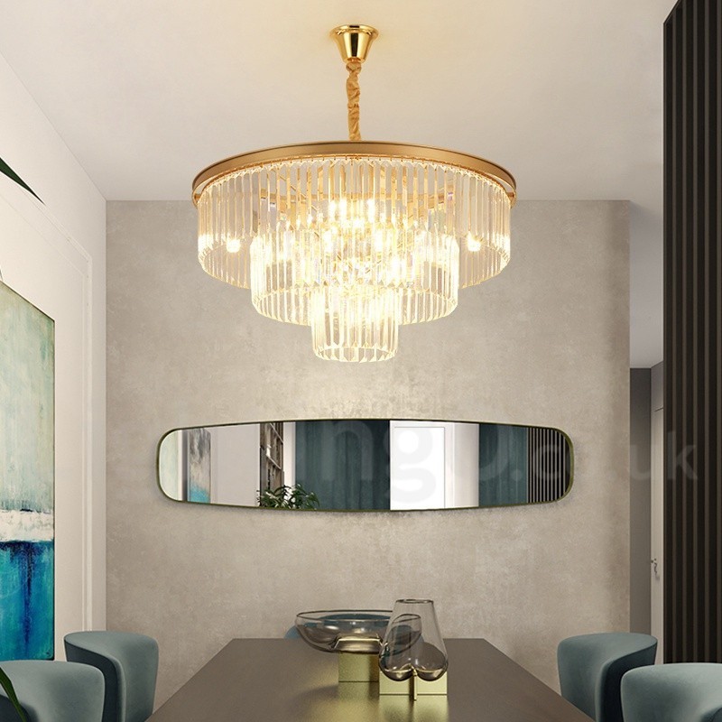Posztmodern luxus, kerek K9 kristályfüggő csillár lámpák kiállítóterem