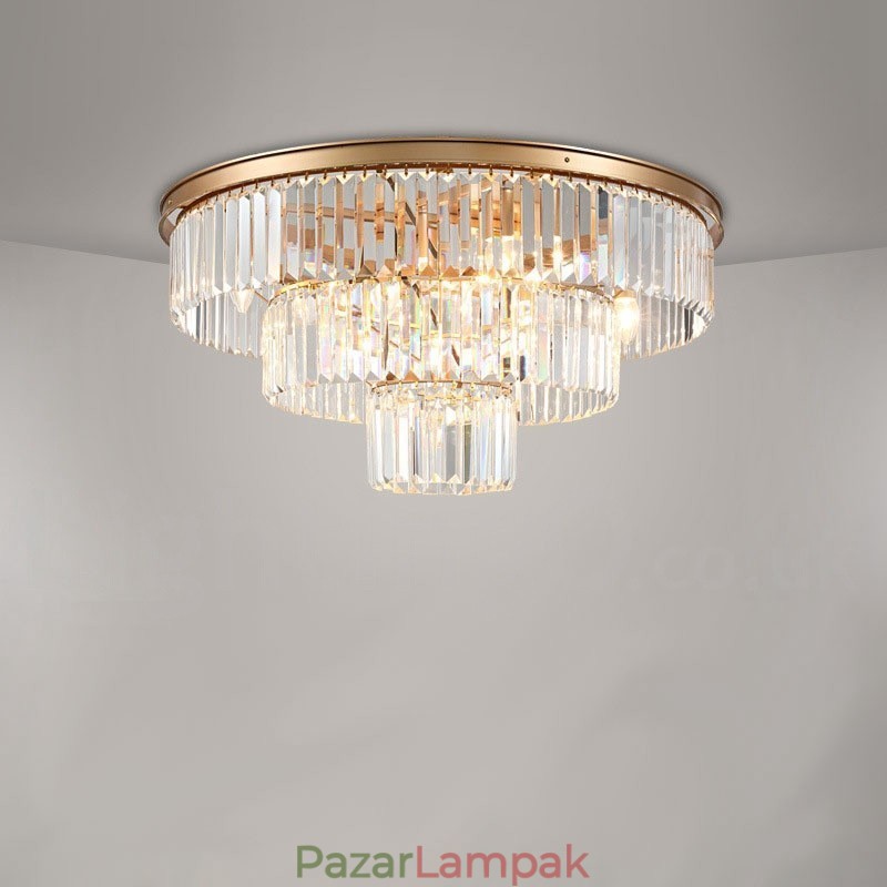 Posztmodern luxus, kerek K9 kristály süllyesztett mennyezeti lámpa kiállítóterem