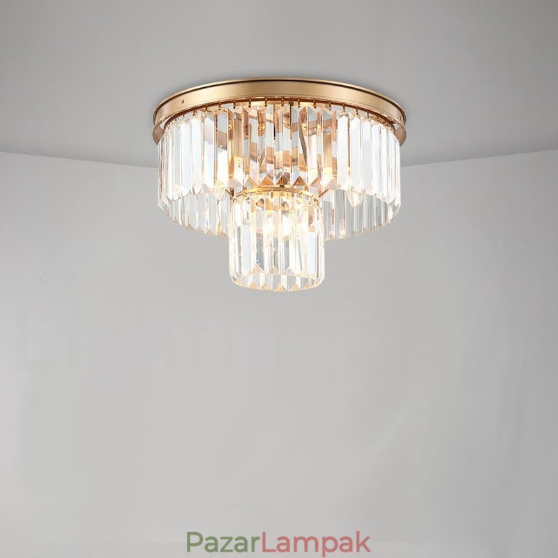 Posztmodern luxus, kerek K9 kristály süllyesztett mennyezeti lámpa kiállítóterem