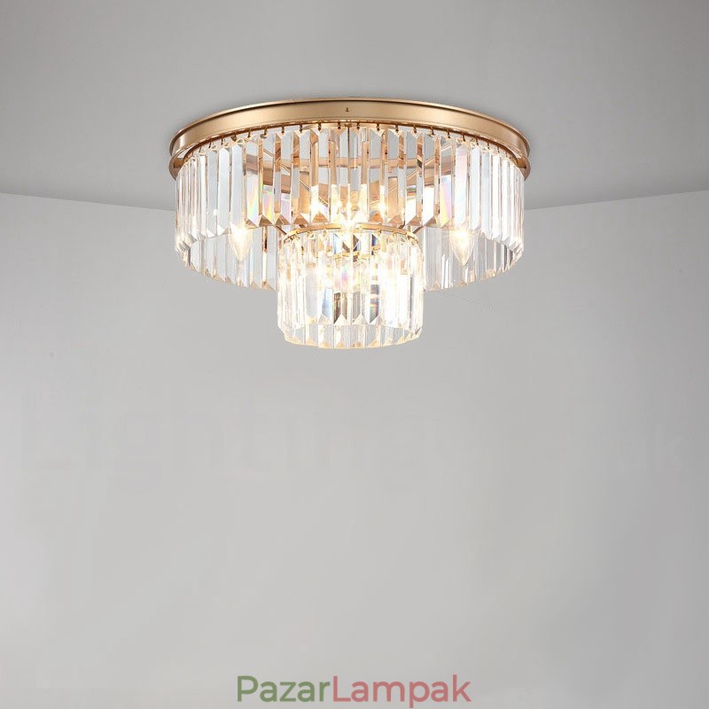 Posztmodern luxus, kerek K9 kristály süllyesztett mennyezeti lámpa kiállítóterem