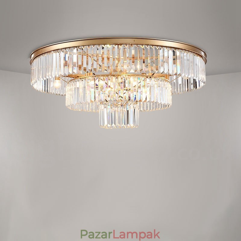 Posztmodern luxus, kerek K9 kristály süllyesztett mennyezeti lámpa kiállítóterem