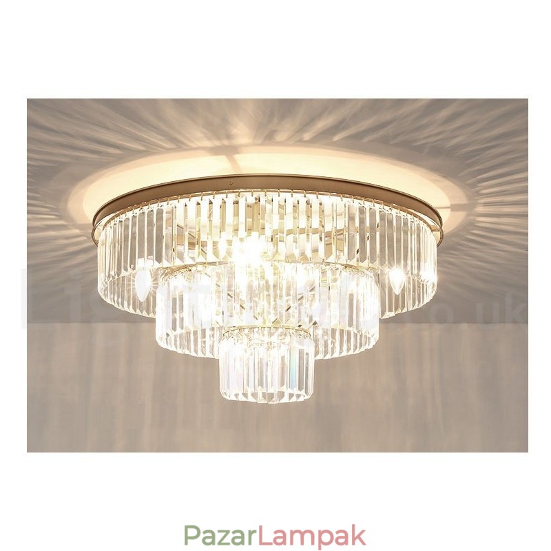 Posztmodern luxus, kerek K9 kristály süllyesztett mennyezeti lámpa kiállítóterem