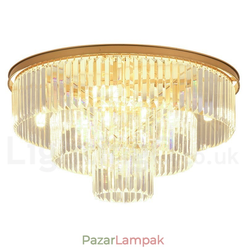 Posztmodern luxus, kerek K9 kristály süllyesztett mennyezeti lámpa kiállítóterem