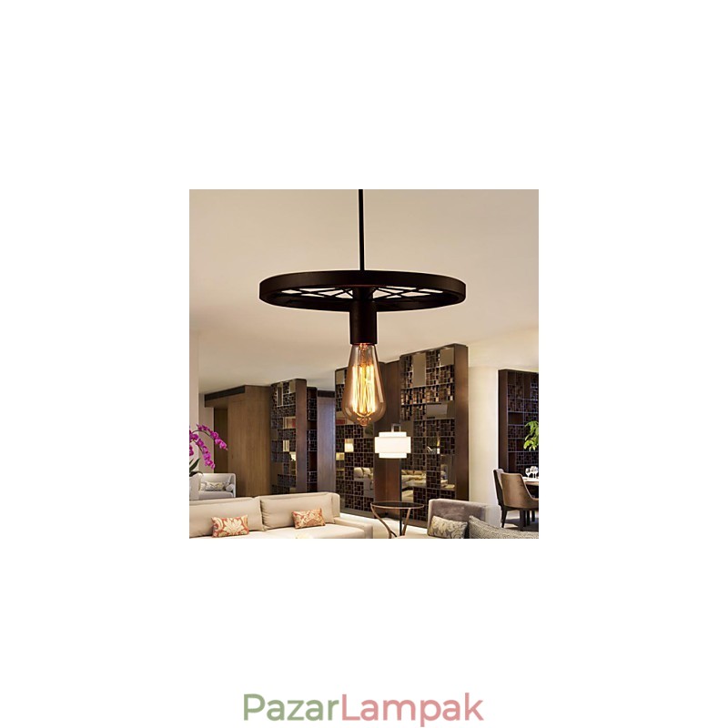 Ipari 1 lámpa Vintage vasárnyékolásban függeszték