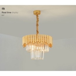 Posztmodern arany luxus kerek K9 kristályfüggő csillár lámpák kiállítóterem