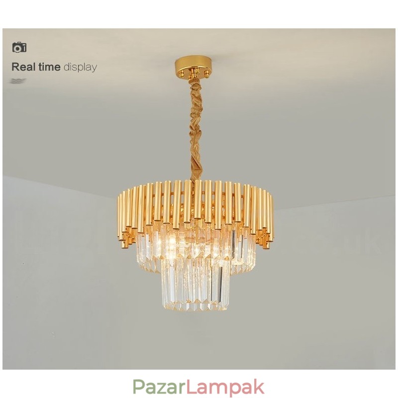 Posztmodern arany luxus kerek K9 kristályfüggő csillár lámpák kiállítóterem