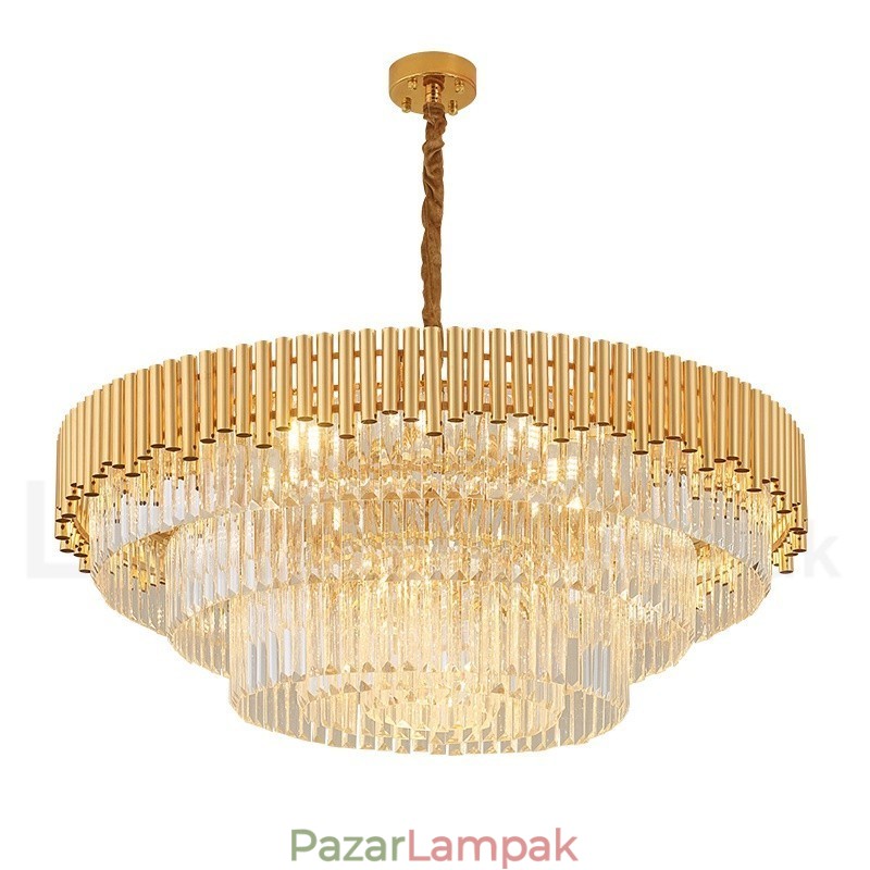 Posztmodern arany luxus kerek K9 kristályfüggő csillár lámpák kiállítóterem