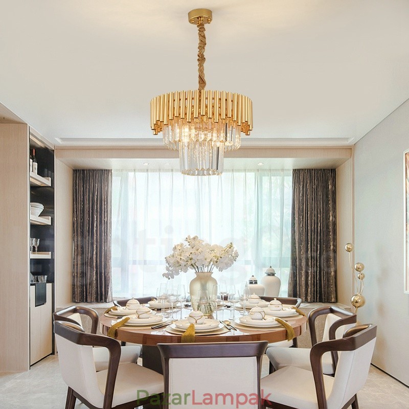 Posztmodern arany luxus kerek K9 kristályfüggő csillár lámpák kiállítóterem