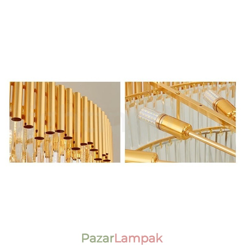 Posztmodern arany luxus kerek K9 kristályfüggő csillár lámpák kiállítóterem