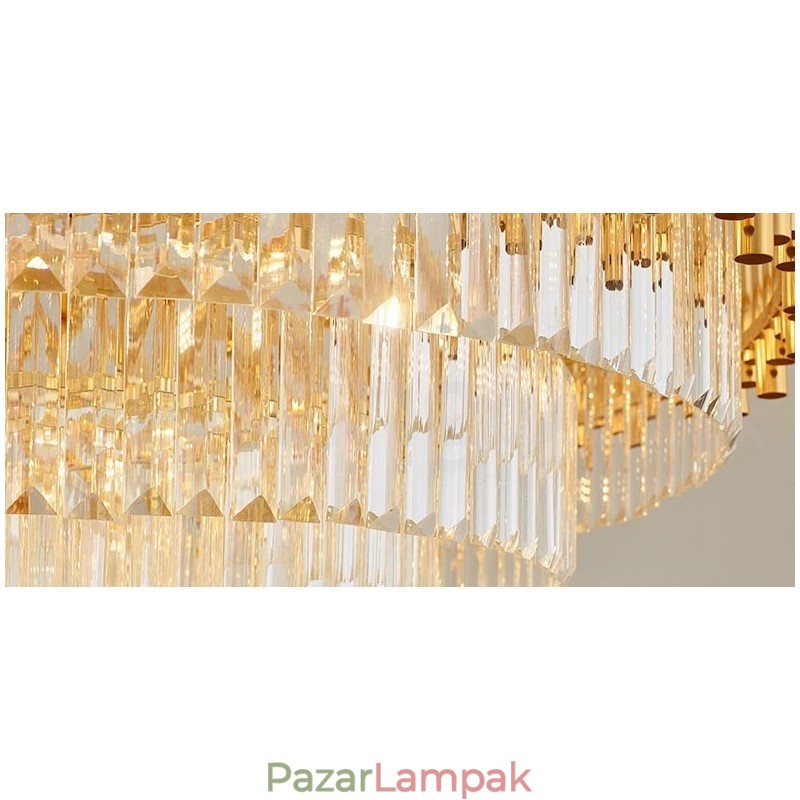 Posztmodern arany luxus kerek K9 kristályfüggő csillár lámpák kiállítóterem