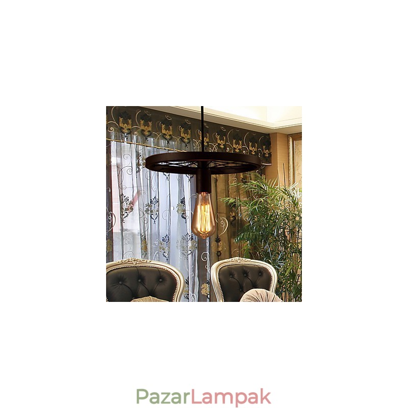 Ipari 1 lámpa Vintage vasárnyékolásban függeszték