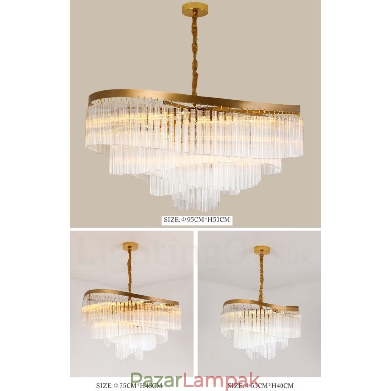 Arany posztmodern luxus kerek K9 kristály medál csillár kiállítóterem