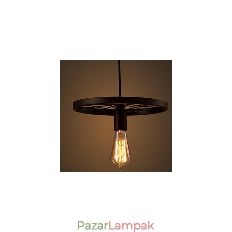 Ipari 1 lámpa Vintage vasárnyékolásban függeszték
