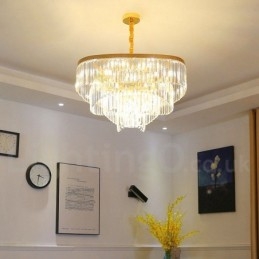 Arany posztmodern luxus kerek K9 kristály medál csillár kiállítóterem