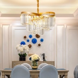 Arany posztmodern luxus kerek K9 kristály medál csillár kiállítóterem