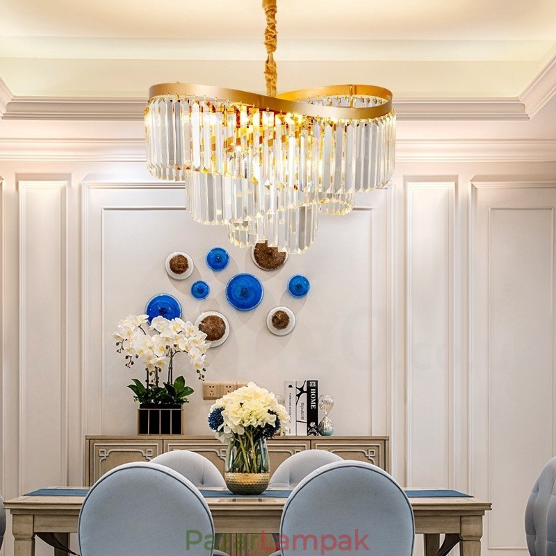 Arany posztmodern luxus kerek K9 kristály medál csillár kiállítóterem