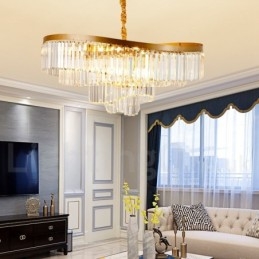 Arany posztmodern luxus kerek K9 kristály medál csillár kiállítóterem
