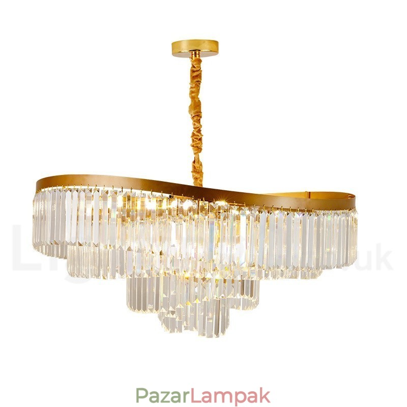 Arany posztmodern luxus kerek K9 kristály medál csillár kiállítóterem