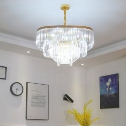 Arany posztmodern luxus kerek K9 kristály medál csillár kiállítóterem