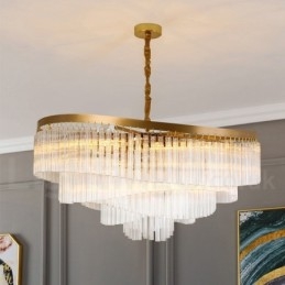 Arany posztmodern luxus kerek K9 kristály medál csillár kiállítóterem